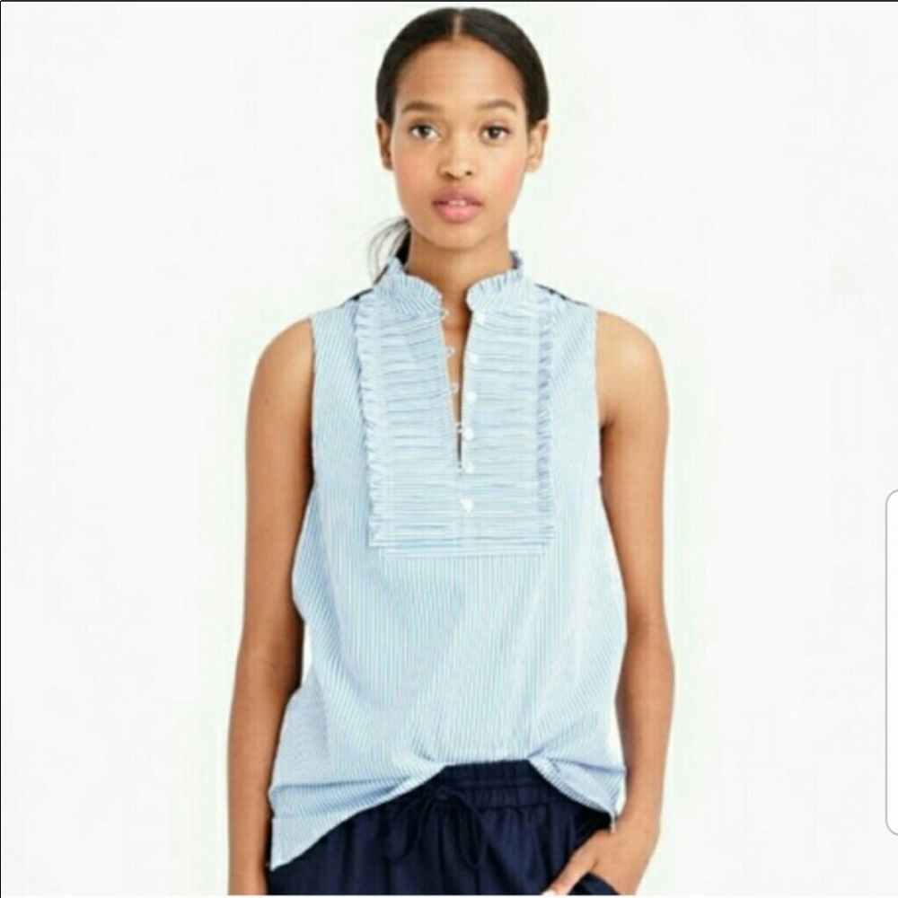 JCrew High Neck Ruffle Tank - Picture 5 of 5
